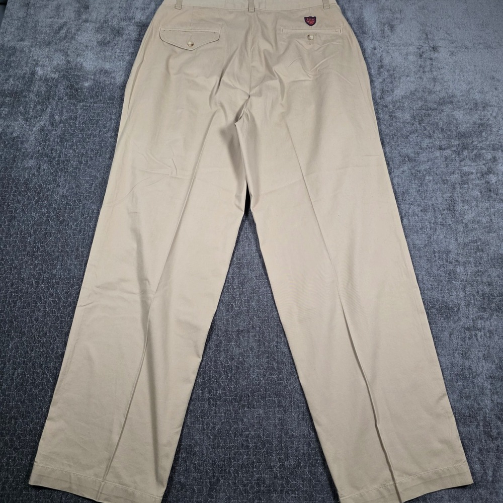 Polo Golf Ralph Lauren Mens 32x30 Pleated Chino Pants Khaki Tan Cotton Trousers